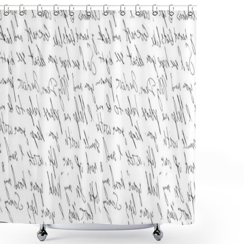 Personality  Handwritten Pattern With Words. Seamless Background Written With Ink Pen Shower Curtains