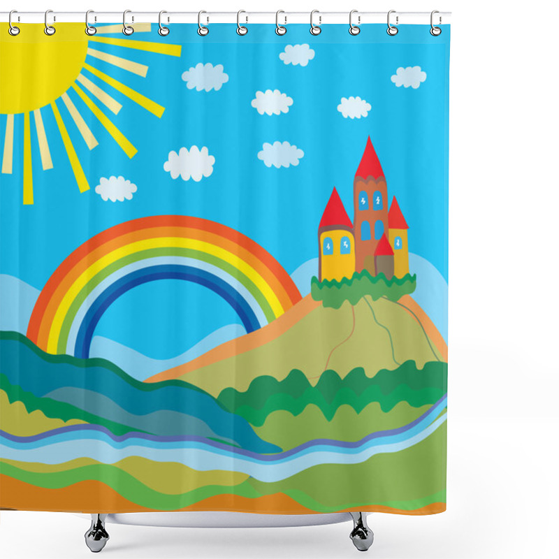 Personality  Funny Cartoon Background Shower Curtains