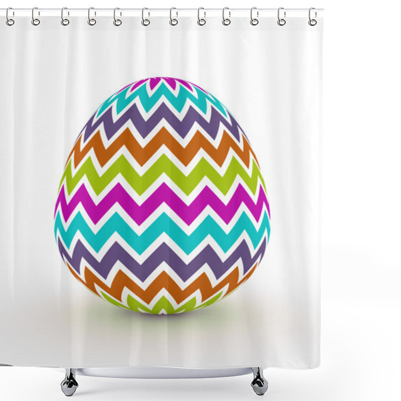 Personality  3d Easter Egg Lying On White Floor Shower Curtains