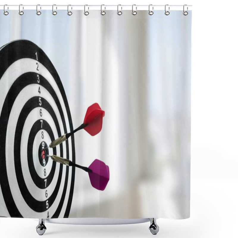 Personality  Dartboard With Arrows Isolated  Shower Curtains