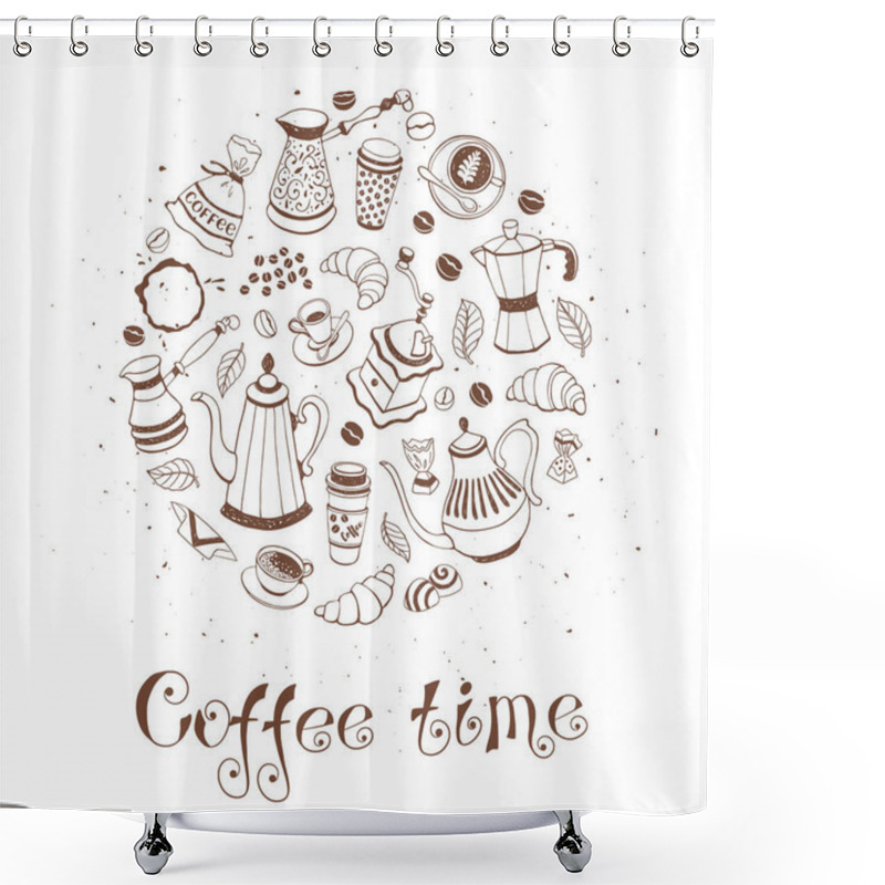 Personality  Coffee Time Poster Shower Curtains