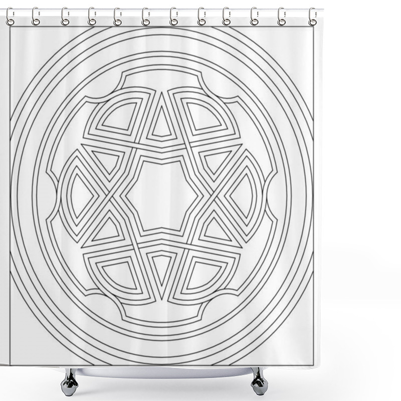 Personality  Creative Mandala Art With Abstract Leaves In The Form Of A Quarter Circle. Coloring Pages For Adults. Good Mood. Relieve Stress And Anxiety. EPS8 #612 Shower Curtains