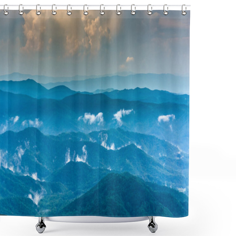 Personality  Fog In The Roan Highlands, Seen From Roan Road, Near Roan Mounta Shower Curtains