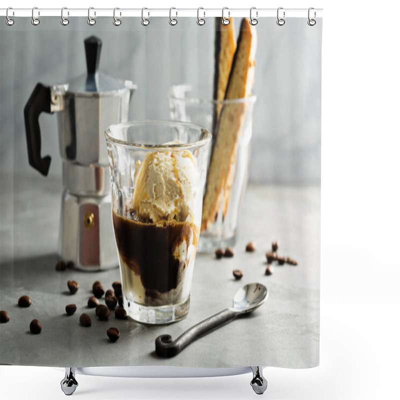 Personality  Coffee Affogato With Vanilla Ice Cream Shower Curtains