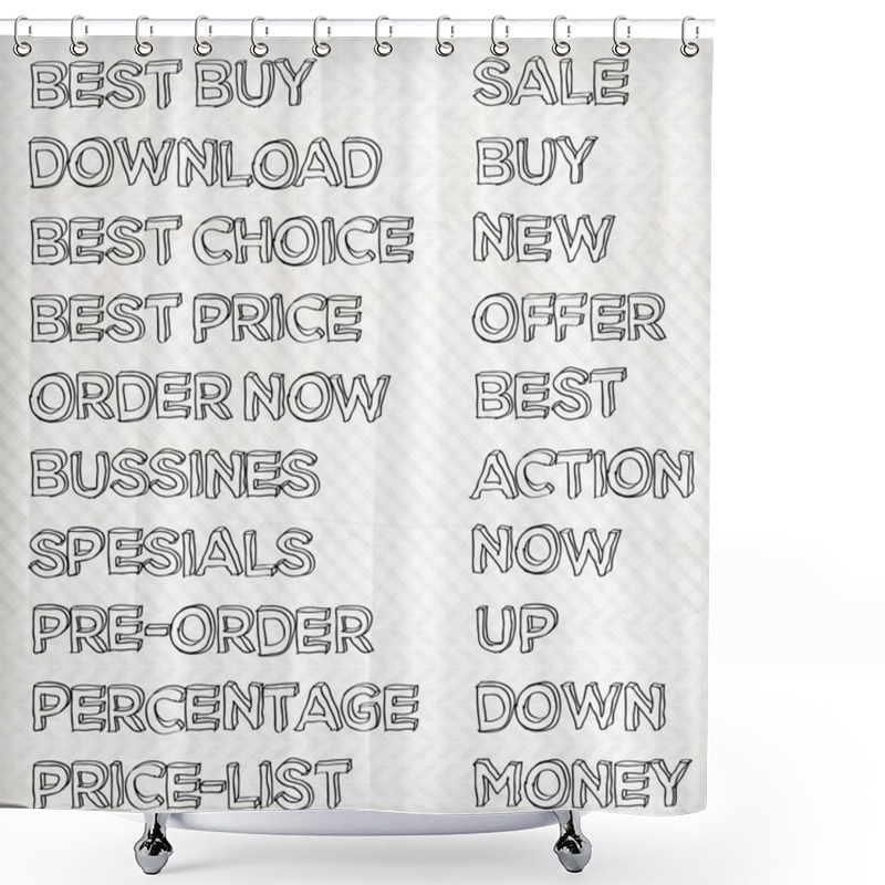 Personality  Hand Drawn Vector Words Shower Curtains