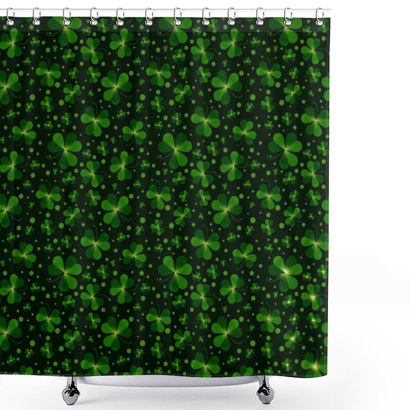 Personality  Pattern With Saint Patricks Day Leaves Shower Curtains