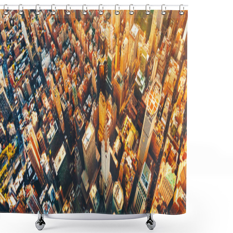 Personality  Aerial View Of Manhattan New York Shower Curtains