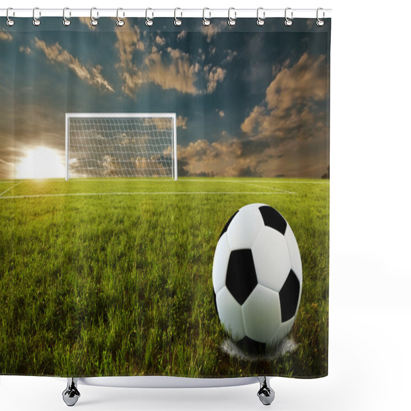 Personality  Soccer Penalty Kick Shower Curtains