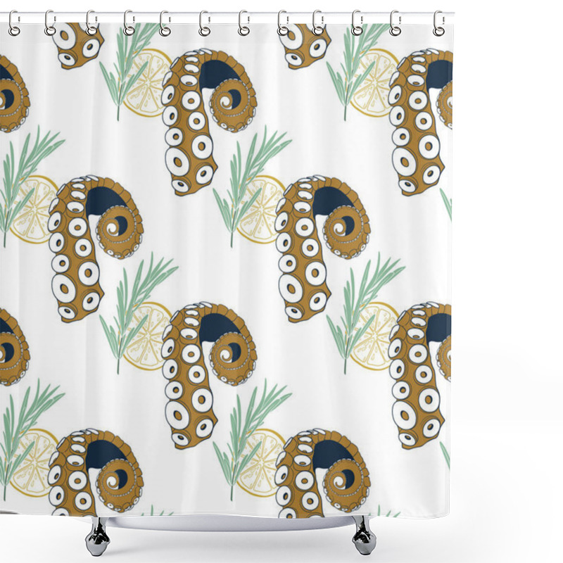 Personality  Octopus Tentacle Seamless Pattern. Shower Curtains