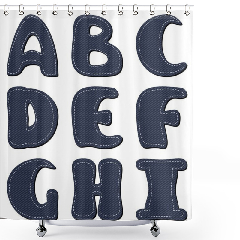 Personality  Denim Scrapbook Alphabet Part 1 Shower Curtains