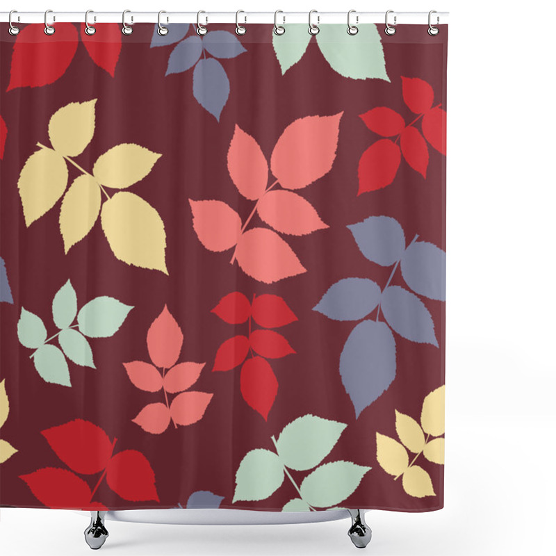 Personality  Seamless Pattern With Leaf Shower Curtains