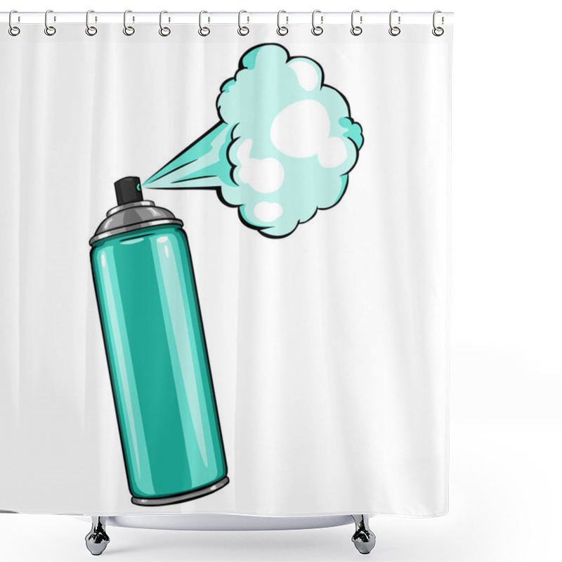 Personality  Aerosol Spray With Turquoise Paint Shower Curtains