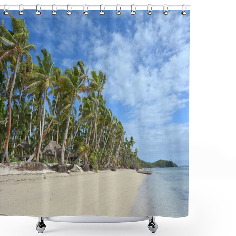 Personality  Landscape Of A Tropical Beach Resort In Fiji Shower Curtains