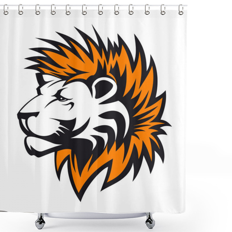 Personality  Lion Head Shower Curtains