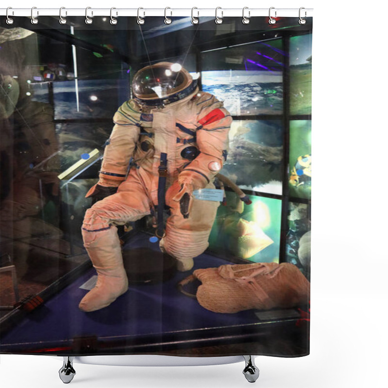 Personality  Astronaut Costume Of National Museum Of Cosmonautics Named After S.P. Korolev In Zhytomyr, Ukraine Shower Curtains