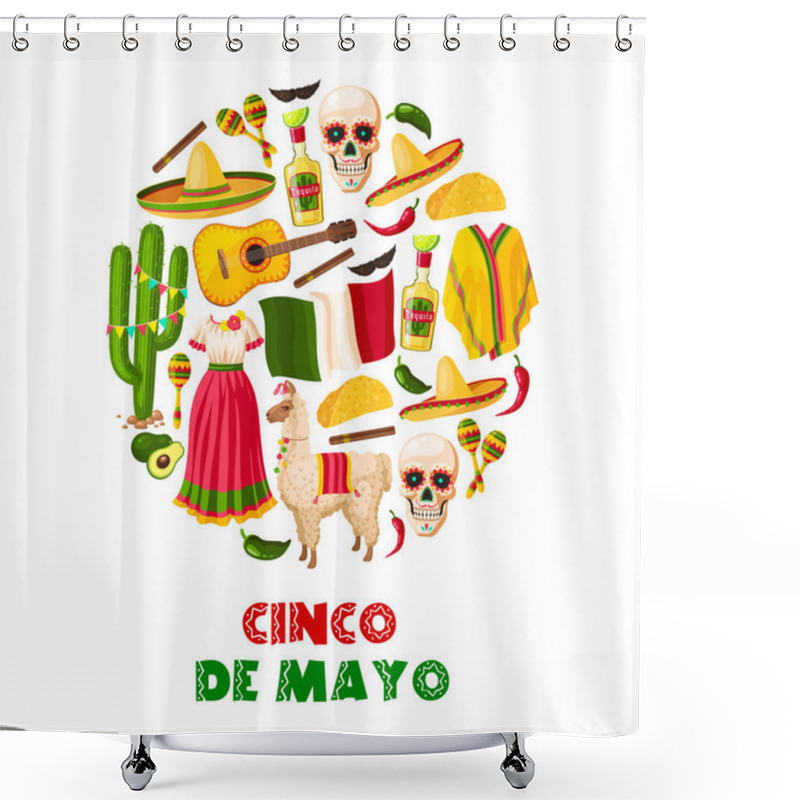 Personality  Mexican Holiday Card Of Cinco De Mayo Fiesta Party Shower Curtains