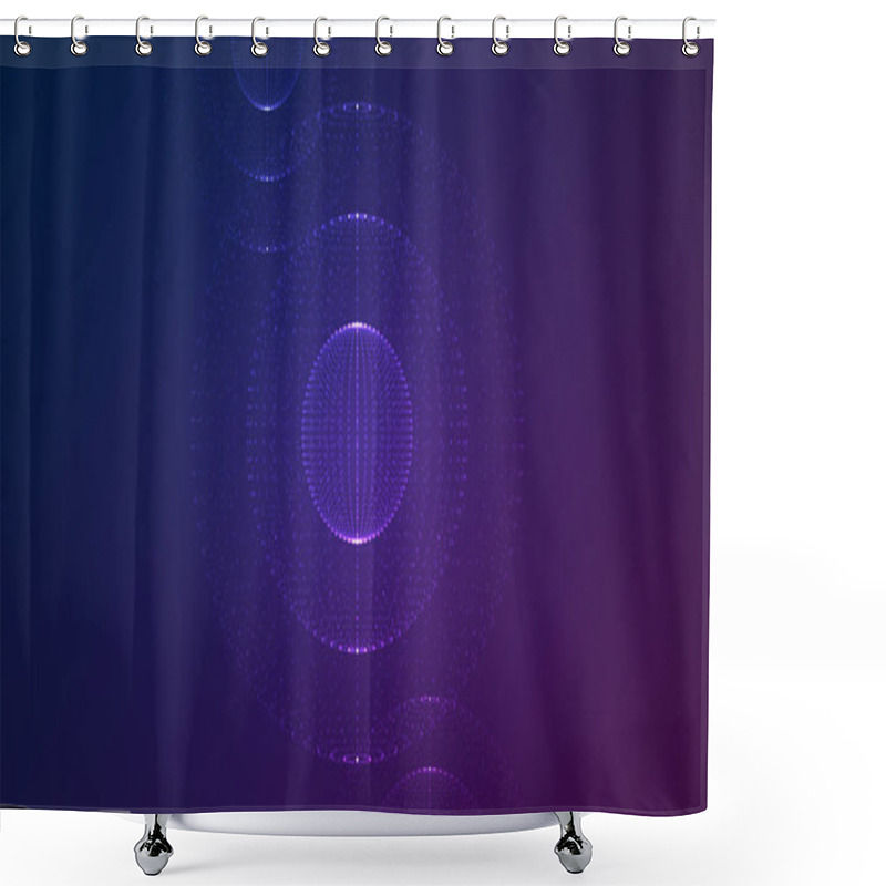 Personality  Sphere Particles With Glowing Lights Dots. Shower Curtains