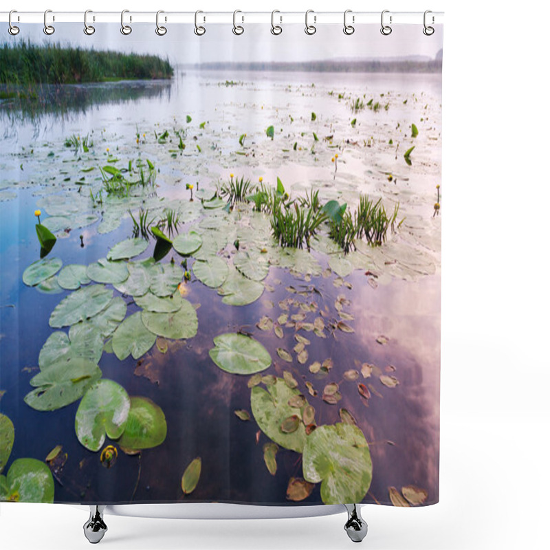 Personality  Sunrise On River Shower Curtains