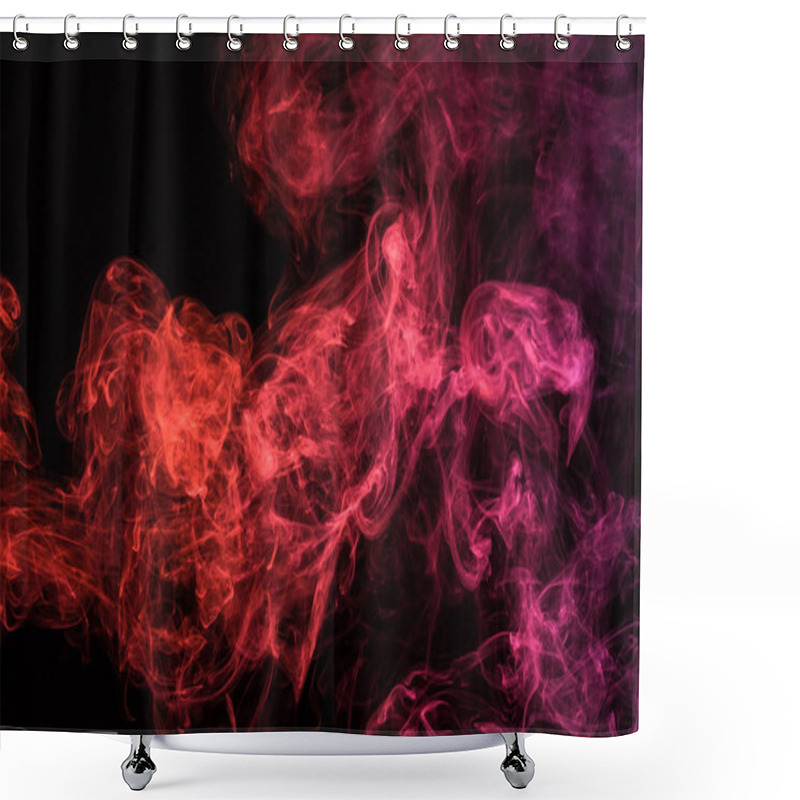 Personality  Red Spiritual Smoky Swirl On Black Background Shower Curtains