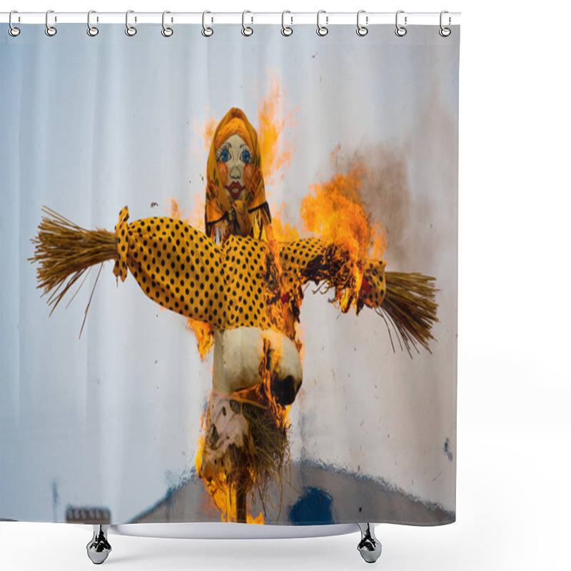 Personality  Traditional Off Winter In Russia, Burning Effigies Of Carnival. Shower Curtains