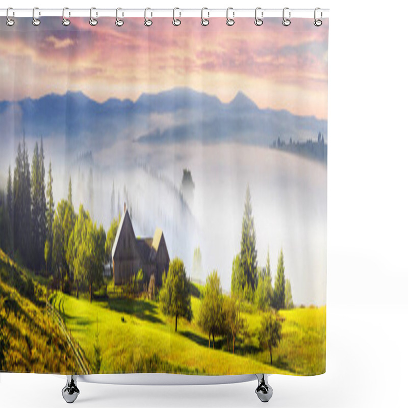 Personality  Flower Farm In Carpathian Mountains Shower Curtains