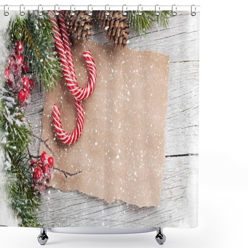 Personality  Christmas Candy Cane And Fir Tree Shower Curtains