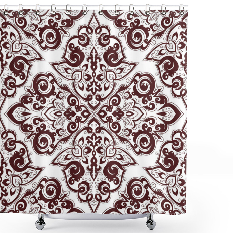 Personality  Seamless Monochrome Ornate Pattern Shower Curtains