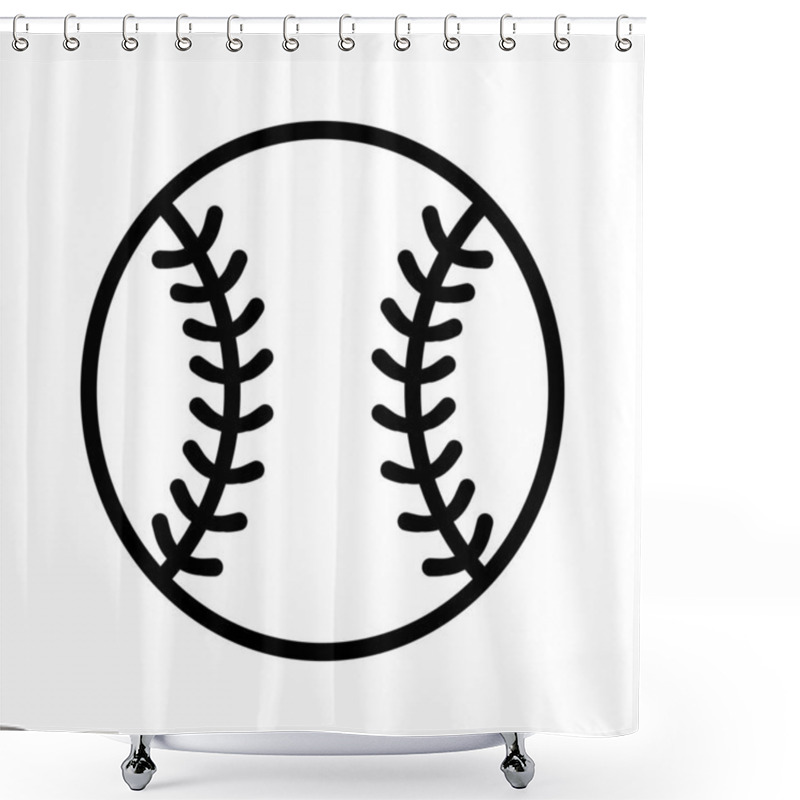 Personality  Baseball Ball Icon. Baseball Ball Sign. Editable Vector. Shower Curtains