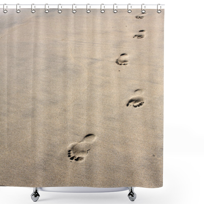 Personality  Footsteps On The Beach Shower Curtains