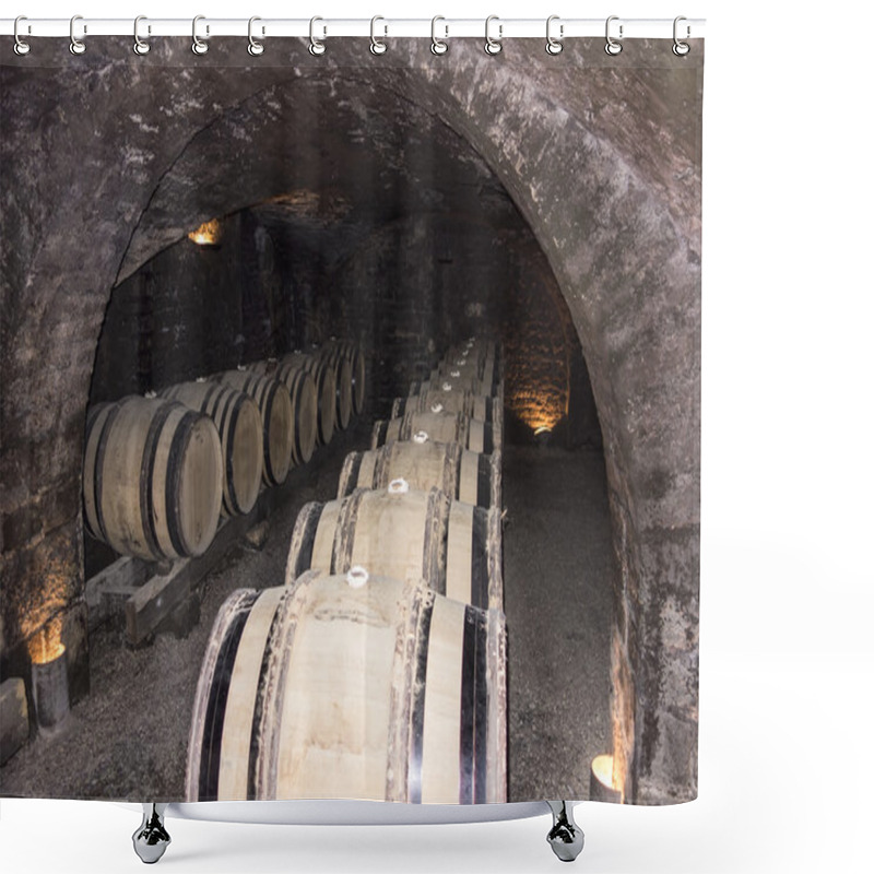 Personality  Wine Cellar Cave With Barrels Shower Curtains