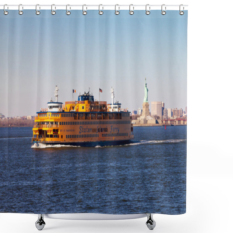 Personality  Staten Island Ferry And Statue Of Liberty Shower Curtains