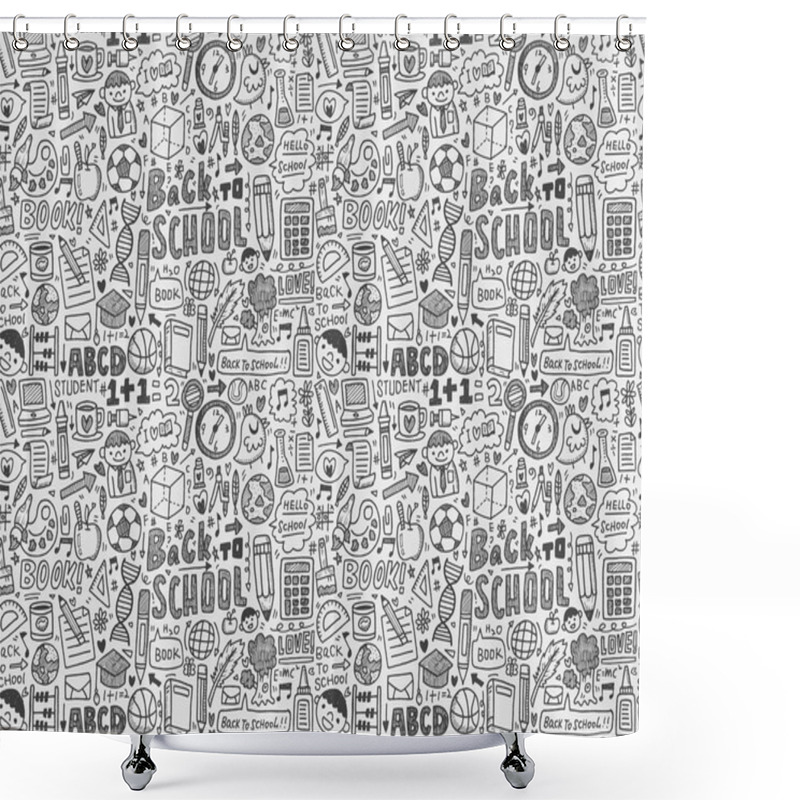 Personality  Seamless Doodle Back To School Pattern Shower Curtains