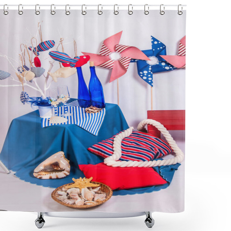 Personality  Decoration On The Marine Theme With Seashells Shower Curtains