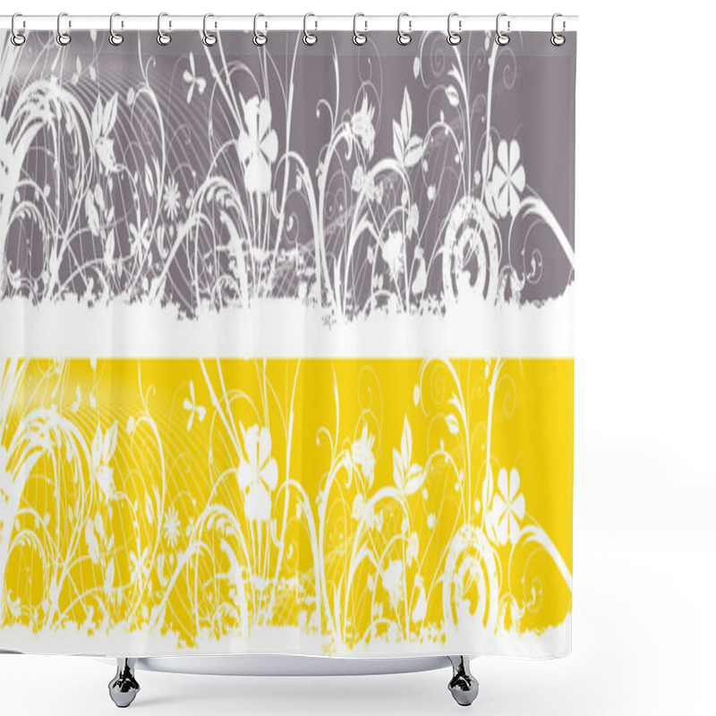 Personality  Floral Website Banners Shower Curtains