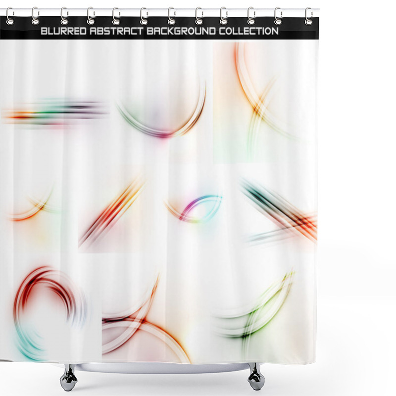 Personality  Set Of Smooth Blurred Waves Backgrounds Shower Curtains