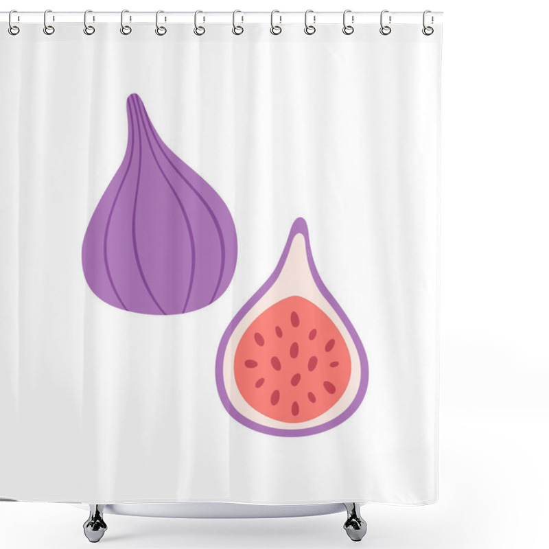 Personality  Fresh Figs. Exotic And Tropical Fruit. Healthy Food. Vector Illustration Shower Curtains