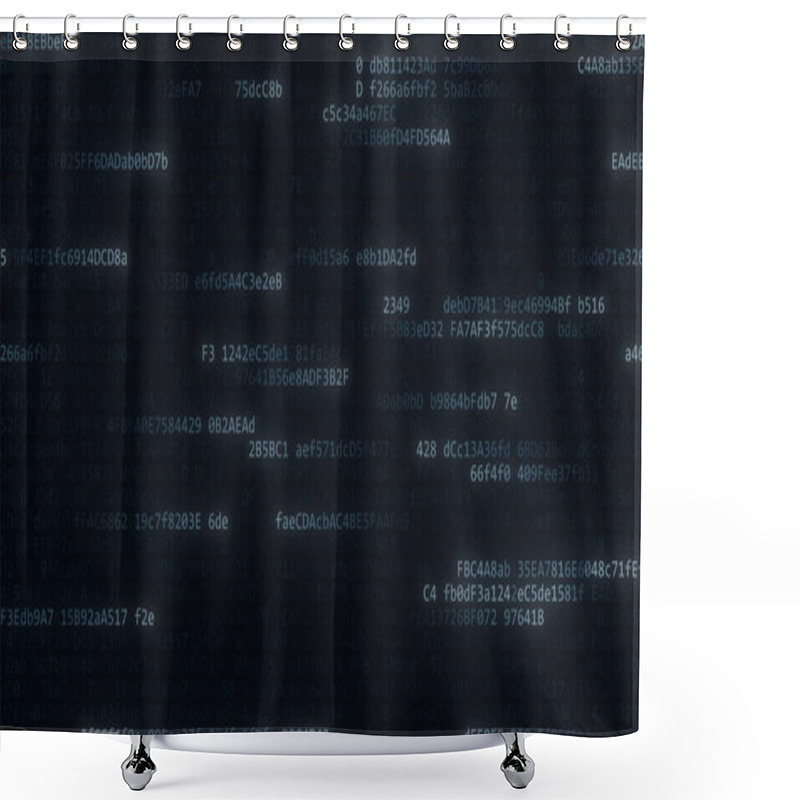 Personality  Data Streams. Computer Code Symbols On The Screen, 3D Rendering Shower Curtains