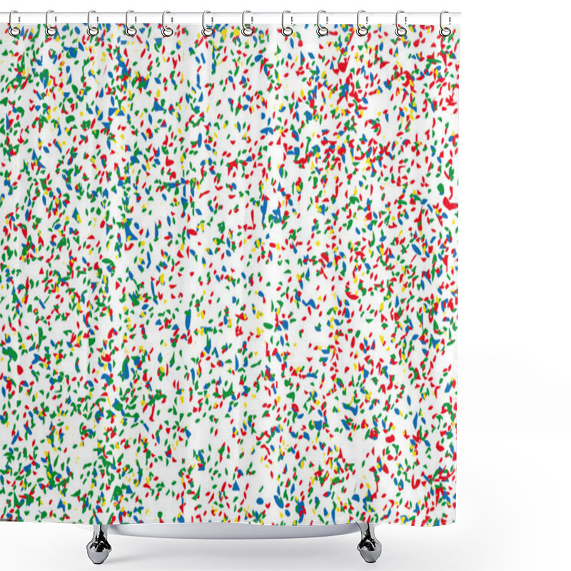 Personality  Confetti On White Background Shower Curtains