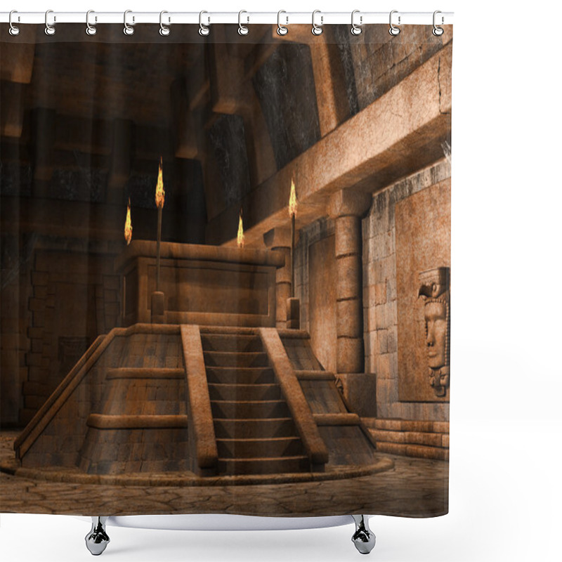 Personality  Ancient Pyramid Altar Shower Curtains