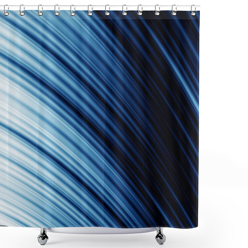 Personality  Abstract Illustration Of Blue Bars Shower Curtains