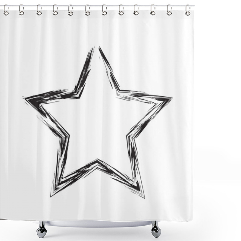 Personality  Star Patriot Symbol Grunge Vector Shape Shower Curtains