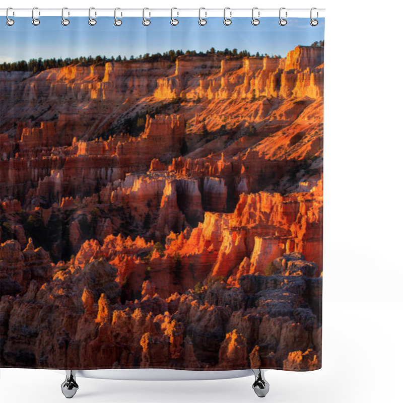 Personality  Scenic View Of Stunning Red Sandstone Hoodoos In Bryce Canyon National Park In Utah, USA Shower Curtains