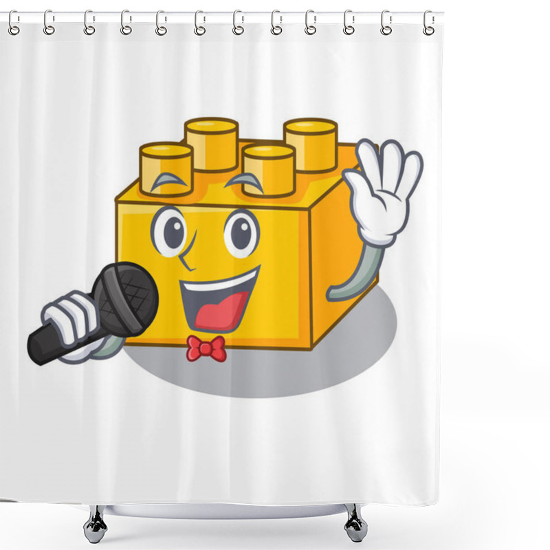 Personality  Singing Building Blocks Tyos Isolated On Cartoon Vector Illustration Shower Curtains