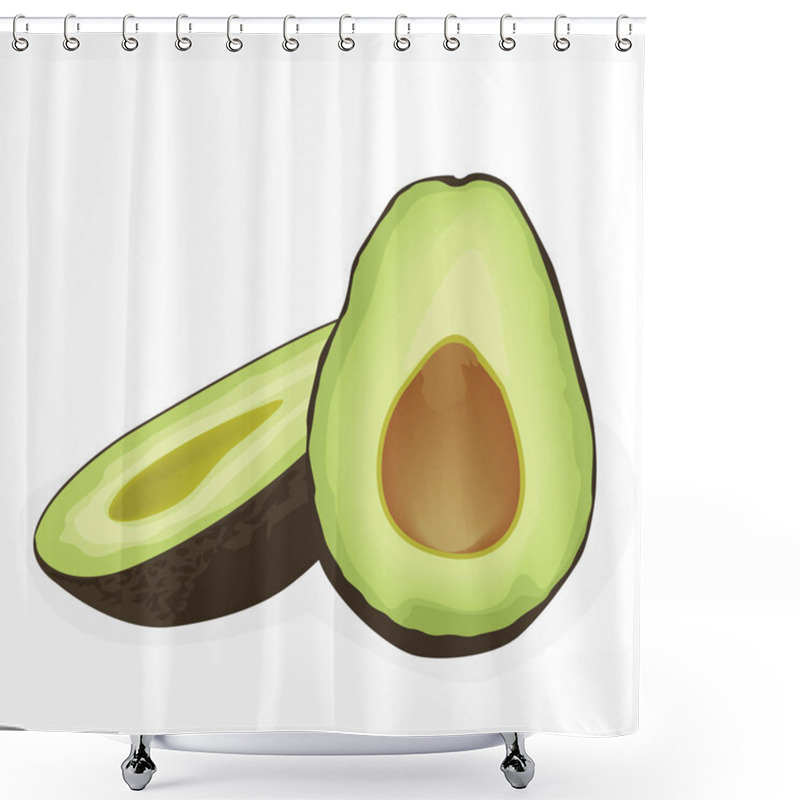 Personality  Two Halves Of Avocado Shower Curtains