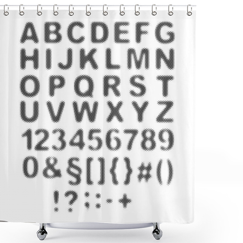 Personality  Halftone Font Shower Curtains