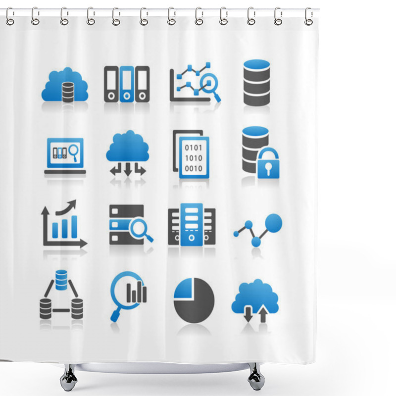 Personality  Big Data Icons Shower Curtains