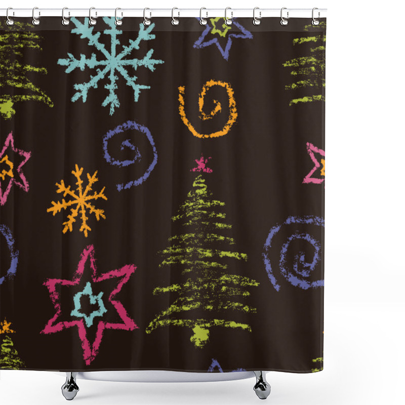 Personality  Winter Seamless Pattern Shower Curtains