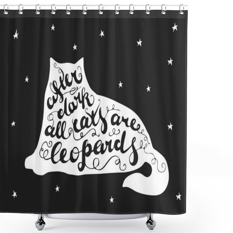 Personality  Lettering Composition In Cat. Shower Curtains