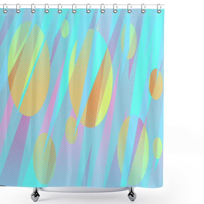 Personality  Circles Abstract Background Eighties Style 80s Shower Curtains