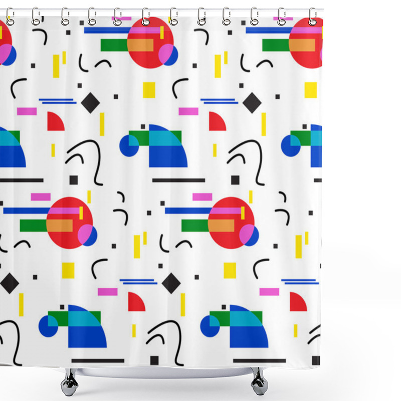 Personality  Pattern In Retro 80s Style, Memphis, Shower Curtains